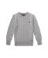 ფოტო #1 პროდუქტის Big Boys Cable-Knit Cotton Sweater