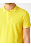 Erkek Sarı Polo Yaka Kısa Kollu Pamuklu T-shirt