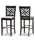 Фото #1 товара Jason Modern and Contemporary Fabric Upholstered 2 Piece Bar Stool Set