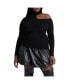 Фото #1 товара Plus Size Shoulder Cutout Sweater