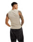 ASOS DESIGN muscle fit vest with panel detail in stone Красный, 2XL - Chest 46-48 - фото #3