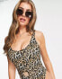 Wolf & Whistle Fuller Bust Exclusive swimsuit in leopard print Леопардовый, 10D-DD - фото #3