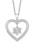 ფოტო #1 პროდუქტის Diamond Elsa Snowflake Heart Pendant Necklace (1/5 ct. t.w.) in Sterling Silver, 16" + 2" extender