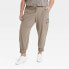 Фото #1 товара Women's Flex Woven Mid-Rise Cargo Joggers - All In Motion Taupe 3X