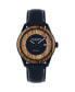 ფოტო #1 პროდუქტის Men's Eco Power Watch with Appleskin and Solid Stainless Steel Strap IP-Blue 1-2116