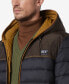 Фото #4 товара Men's Malone Mixed-Media Colorblocked Packable Hooded Jacket