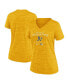 Women's Gold Oakland Athletics Authentic Collection Velocity Performance V-Neck T-shirt