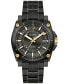 ფოტო #1 პროდუქტის Men's Precisionist Icon Black-Tone Stainless Steel Bracelet Watch 40mm