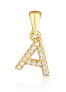 Gold-plated pendant with zircons letter "A" SVLP0948XH2BIGA