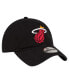 ფოტო #3 პროდუქტის Men's Black Miami Heat Team 2.0 9TWENTY Adjustable Hat