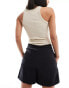 Vero Moda relaxed shorts with tie waist in black