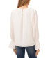 Women's Crewneck Long Sleeve Smocked Ruffle Cuff Blouse