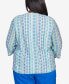 ფოტო #2 პროდუქტის Plus Size Tradewinds Texture Biadere Shirttail Hem Top with Necklace