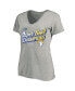 Фото #1 товара Women's Heather Gray Los Angeles Rams Super Bowl LVI Champions Paint Script V-Neck Plus Size T-shirt