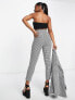 Miss Selfridge trouser in mono dogtooth check