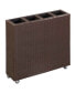 Фото #1 товара Garden Raised Bed with 4 Pots 31.5"x8.7"x31.1" Poly Rattan Brown