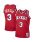 Фото #1 товара Men's Allen Iverson Red Philadelphia 76ers 2001/02 Hardwood Classics Swingman Jersey