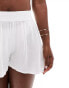 South Beach high waist beach short in white