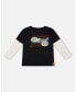 Toddler Boys Layered Long Sleeve T-Shirt Black - Toddler|Child