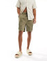 Native Youth mid length cargo pocket shorts in khaki