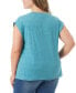 ფოტო #2 პროდუქტის Trendy Plus Size Hester Cropped V-Neck T-Shirt