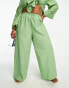 Esmee Plus beach trouser in sage green