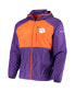 Фото #3 товара Men's Purple, Orange Clemson Tigers Flash Forward Hoodie Full-Zip Lightweight Windbreaker