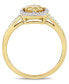 Citrine (3/4 ct. t.w.) and Diamond (1/7 ct. t.w.) Halo Ring in 10k Yellow Gold