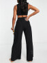 South Beach oversized metallic beach trouser in black