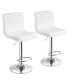 Фото #1 товара Set of 2 Bar Stools PU Leather Adjustable Barstool Swivel