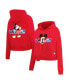 ფოტო #1 პროდუქტის Women's Red Mickey Friends Mickey Mouse Bold Expression Oversized Cropped Pullover Hoodie