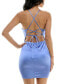 ფოტო #3 პროდუქტის Juniors' Draped-Neck Lace-Up-Back Dress