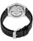 ფოტო #2 პროდუქტის Men's Automatic 5 Sports Black Leather Strap Watch 43mm