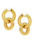 ფოტო #1 პროდუქტის 18K Gold Plated Linked Hoop Earrings