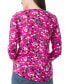 Фото #2 товара Women's Printed Moss-Crepe 3/4-Sleeve Top