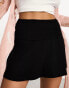 Фото #2 товара Miss Selfridge fold over waistband a line mini flippy skirt in black