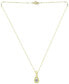 Cubic Zirconia Pear Bezel 18" Pendant Necklace in 18k Gold-Plated Sterling Silver, Created for Macy's