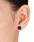 ფოტო #2 პროდუქტის Lab-Grown Sapphire (6 ct. t.w.) Cushion Stud Earrings in Sterling Silver