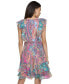 ფოტო #2 პროდუქტის Flutter-Sleeve Chiffon Fit & Flare Dress