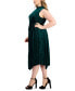 Фото #3 товара ASL Plus Size Pleated-Skirt Crushed Velvet Midi Dress