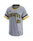 Фото #3 товара Men's Roberto Clemente Gray Pittsburgh Pirates Throwback Cooperstown Collection Limited Jersey