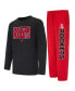 Фото #1 товара Men's Red/Black Houston Rockets Meter Long Sleeve T-Shirt Pants Sleep Set