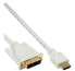 Фото #1 товара InLine HDMI to DVI Cable male / 18+1 male white gold 0,5m