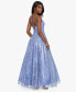 Фото #2 товара Juniors' Glitter-Mesh V-Neck Sleeveless Gown