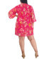 Фото #2 товара Plus Size Floral-Print Pleated Swing Dress