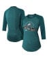 ფოტო #4 პროდუქტის Women's Threads Midnight Green Philadelphia Eagles Super Bowl LVII Desert Tri-Blend Raglan 3/4 Sleeve T-shirt