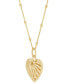ფოტო #2 პროდუქტის Puffed Ribbed Heart Pendant Necklace in 18k Gold-Plated Sterling Silver, 16" + 2" extender