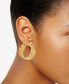 ფოტო #2 პროდუქტის Gold-Tone Textured Organic Hoop Earrings