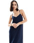 Vero Moda v neck broderie jersey maxi dress in navy