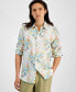 ფოტო #1 პროდუქტის Men's Lula Regular-Fit Leaf-Print Button-Down Linen Shirt, Created for Macy's